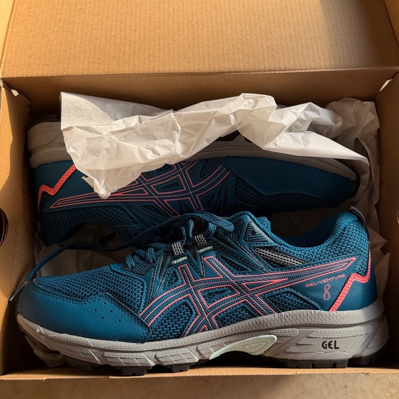 Asics Women’s Gel Venture 8 Deep Sea Teal & Coral Size 9 - Picture 2 of 6
